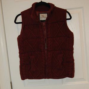Bob Timber Lake Women's Burgundy  Lined & Padded Sleeveless Vest W/ Zipper-Small